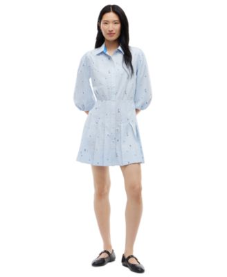 Women's Floral-Print Puff-Sleeve Short-Sleeve Mini Dress