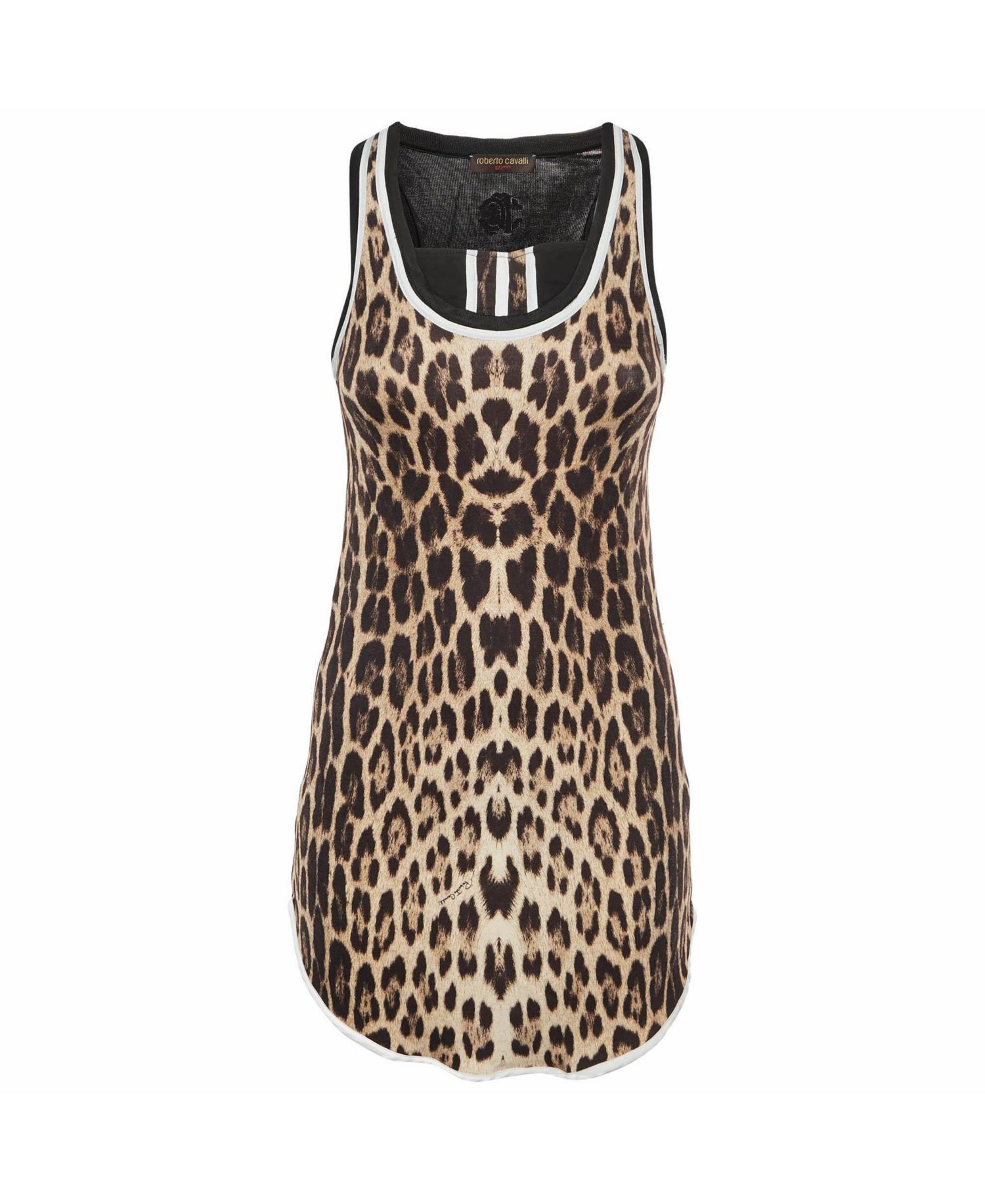 Women's Gym Leopard Print Layered-Look Tank Top