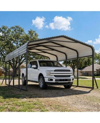 12x20 feet Heavy Duty Carport and Metal Garage Kit with Galvanized Steel Roof, Anti-Leak Metal Carports for Vehicles