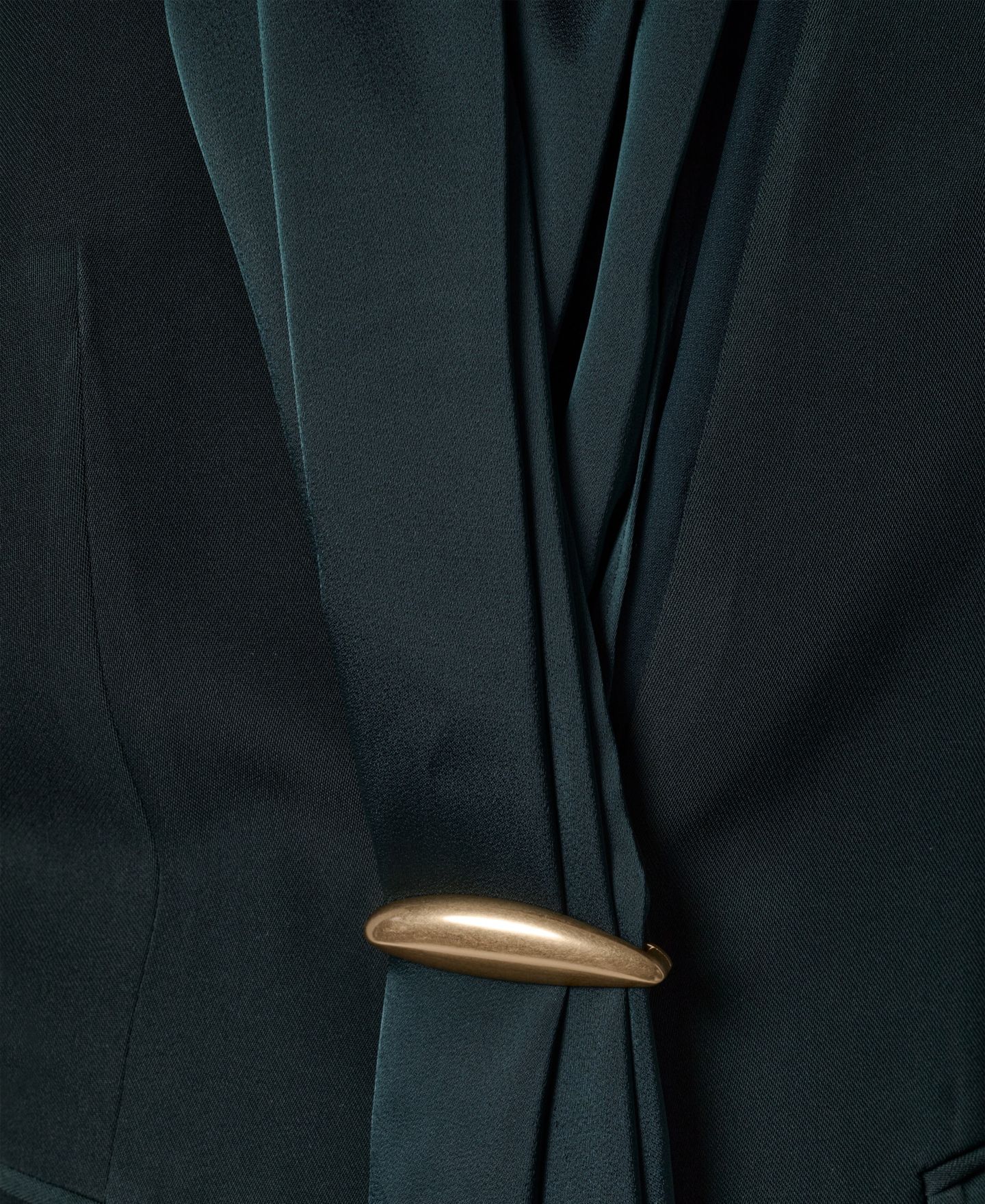 Женский пиджак Donna Karan New York Scarf Collar Blazer, цвет: Чёрный тёмно-зелёный — фото 8