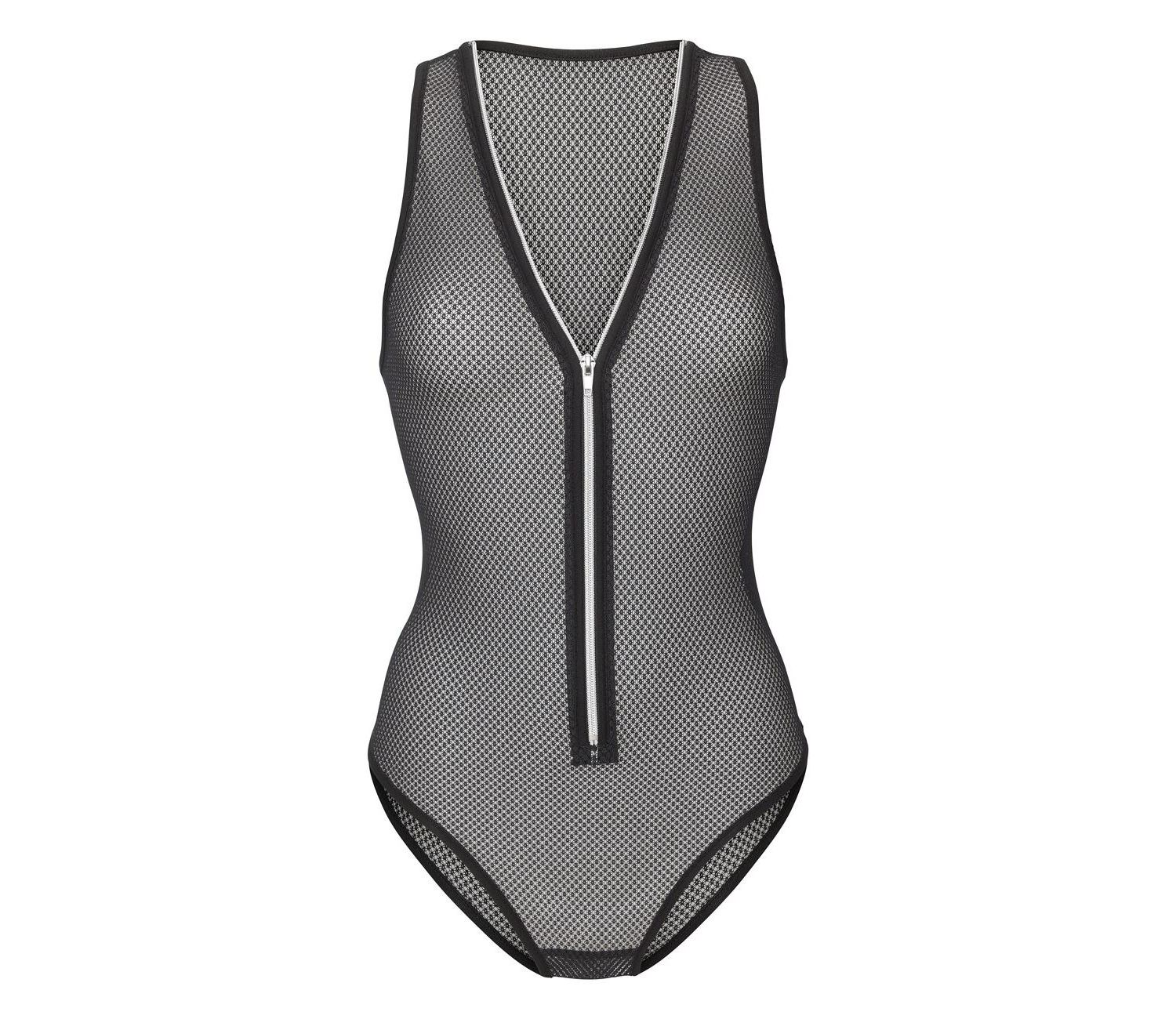 Women's Zipper Detail Mesh Everyday Comfort Lingerie Teddy