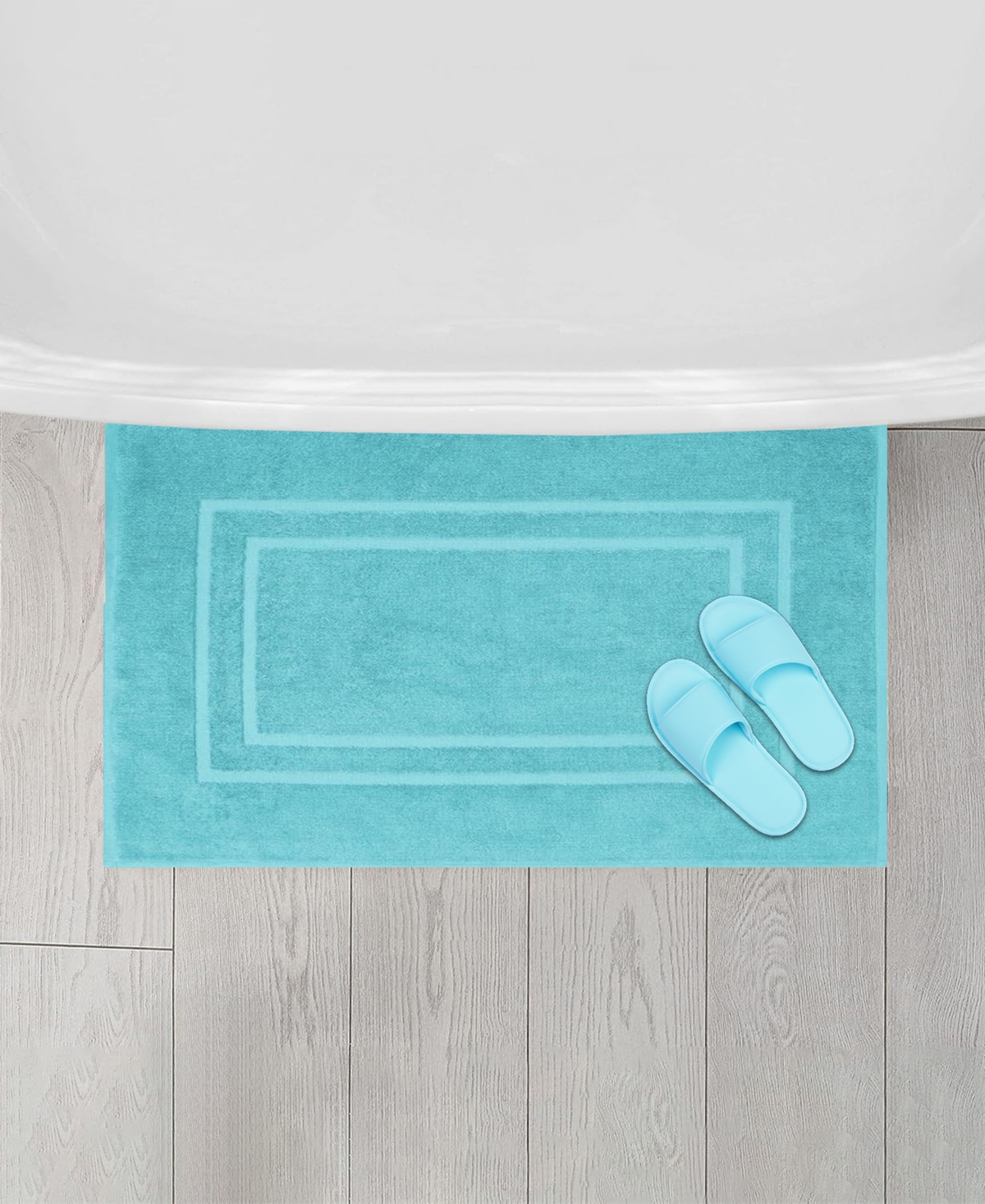 Feather & Stitch, Ny Cotton Super Absorbent Terry 2-Piece Bath Mat Set