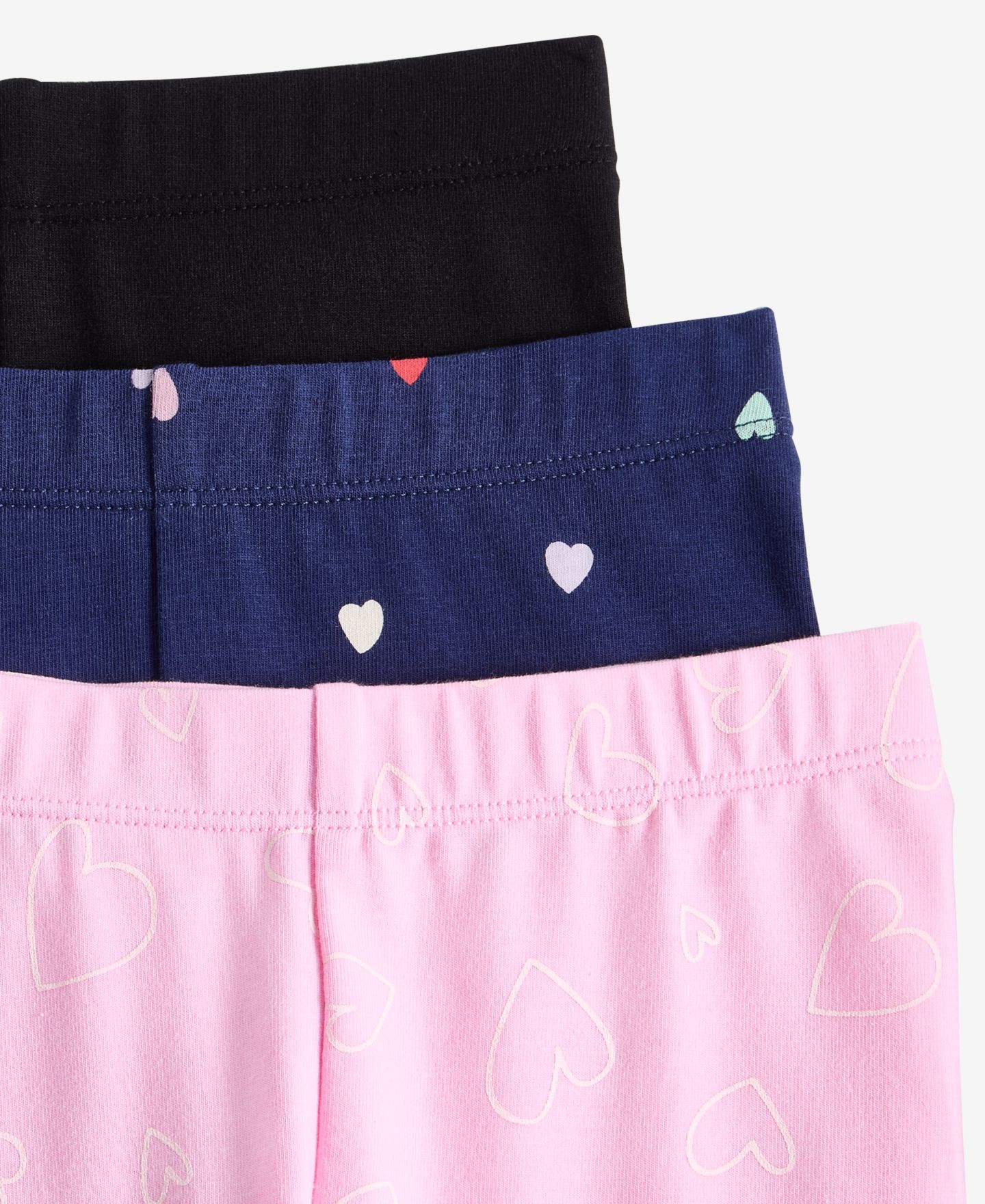Леггинсы Epic Threads Solid and Heart-Print Leggings, 3-Pack для девочек-малышей, цвет: Комбинированный — фото 3