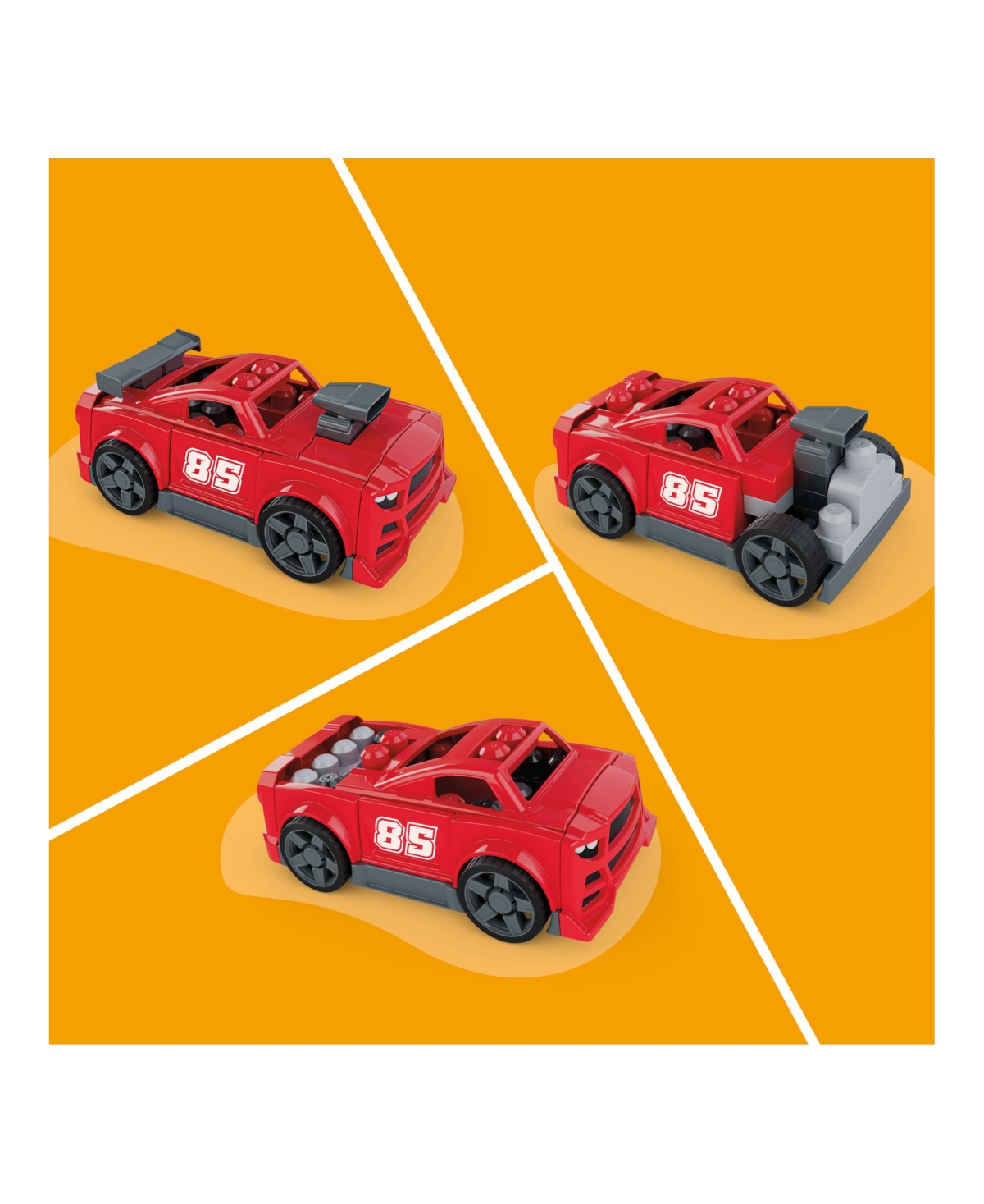 Mega Bloks Build & Go Race Car 3-in-1 with Rolling Wheels, 26-Piece Building Set, Ages 3+