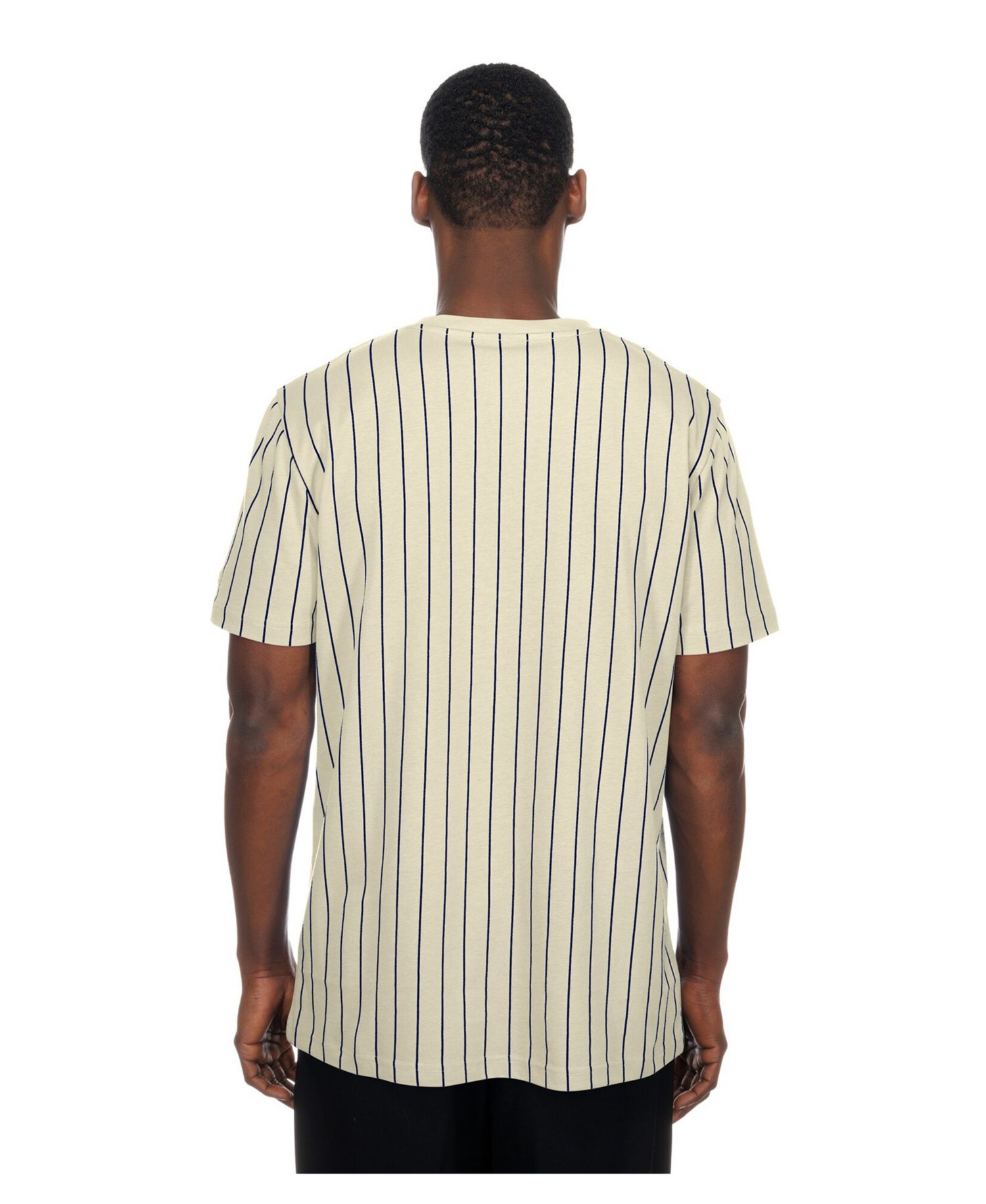 Men's Cream Chicago Cubs Throwback Meshback Pinstripe T-Shirt