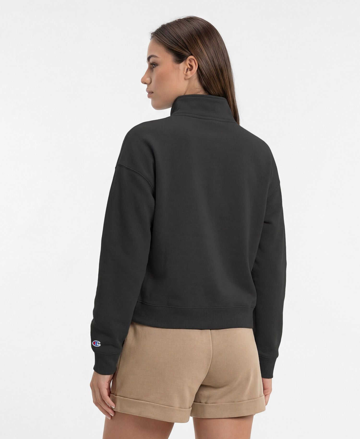 Women's Black Carolina Hurricanes Power blend Quarter-Zip Sweatshirt