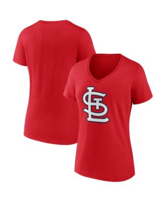 Women's Red St. Louis Cardinals V-Neck T-Shirt