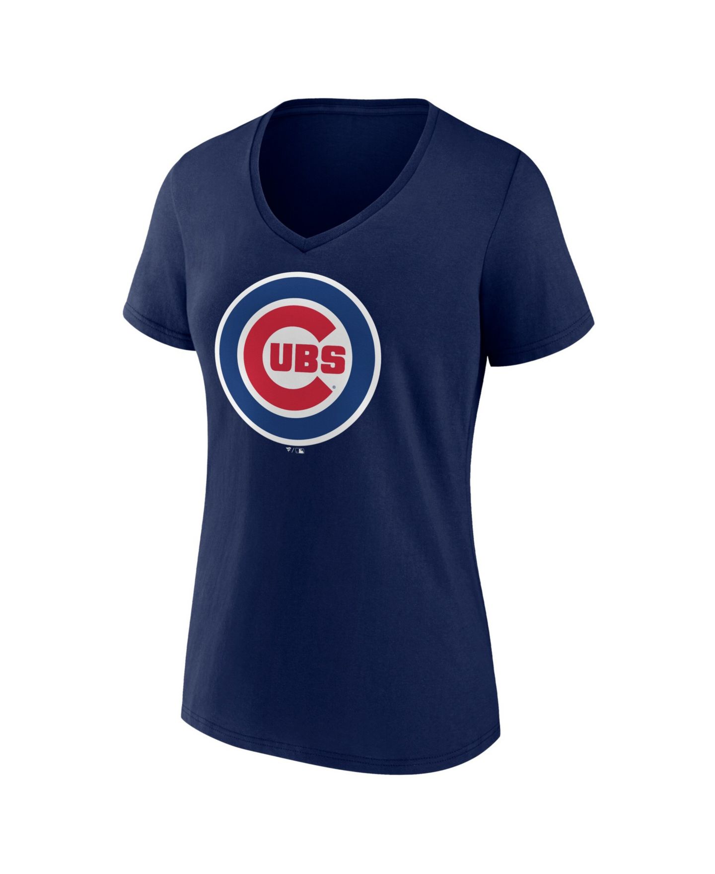 Женская футболка Logo Athletic Navy Chicago Cubs V-Neck — фото 2