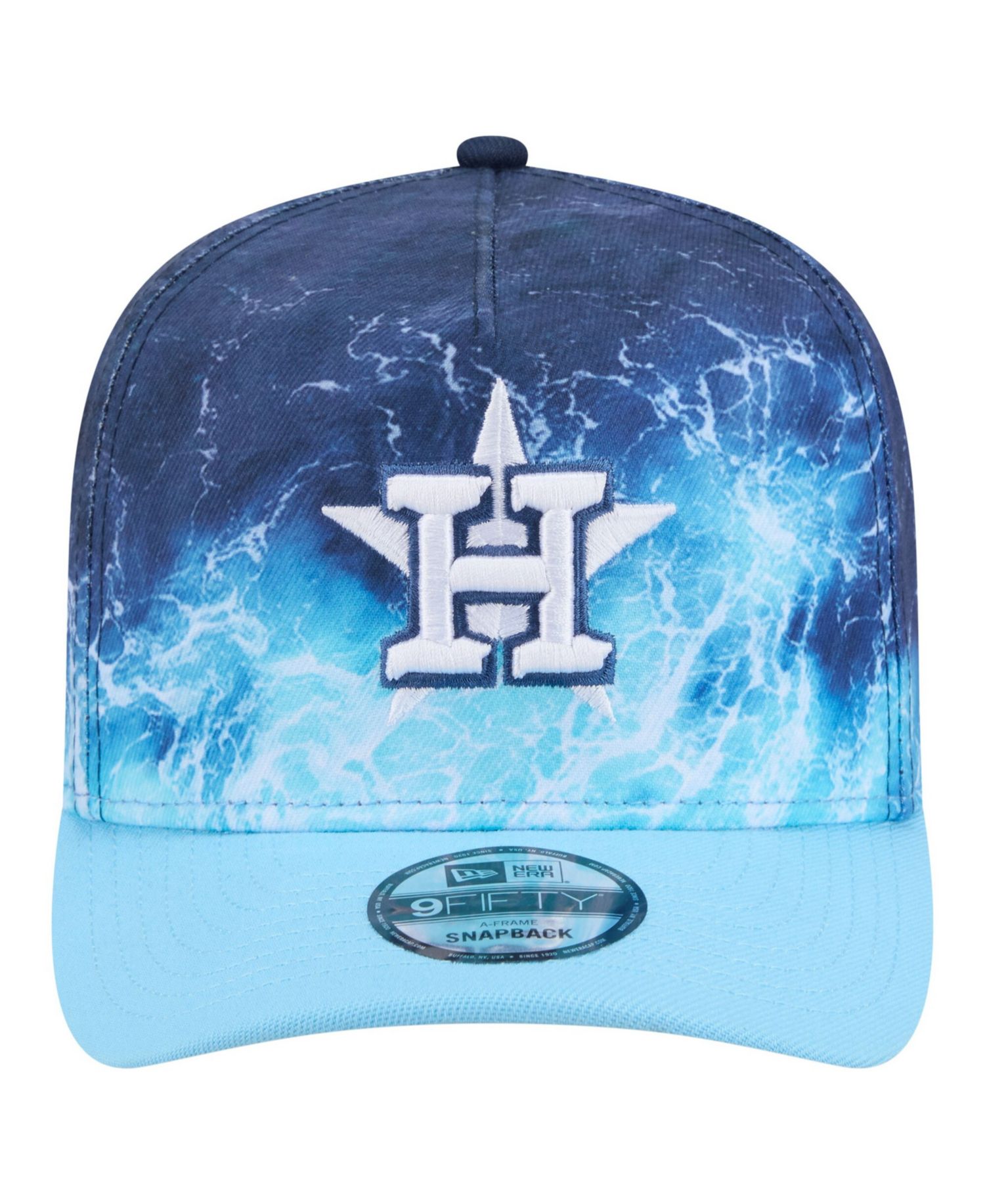 Men's Light Blue Houston Astros Deep Water Pre-Curved 9FIFTY A-Frame Snapback Hat