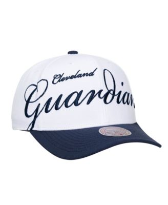 Men's and Women's White/Navy Cleveland Guardians XL Script Pro Crown Adjustable Hat