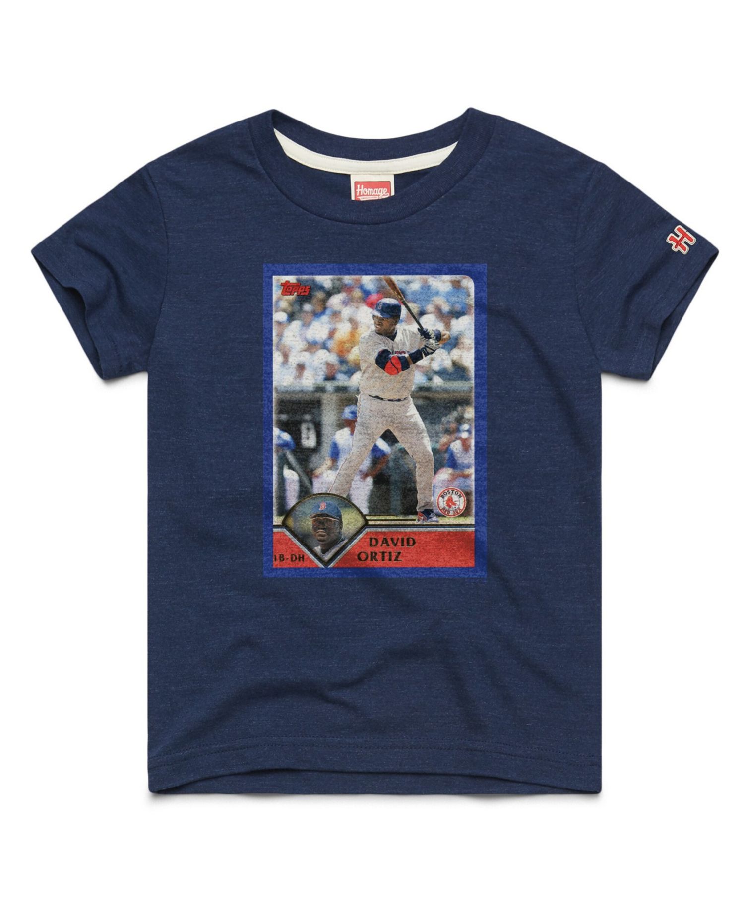 Big Boys and Girls David Ortiz Navy Boston Red Sox Topps Baseball Card Tri-Blend T-Shirt