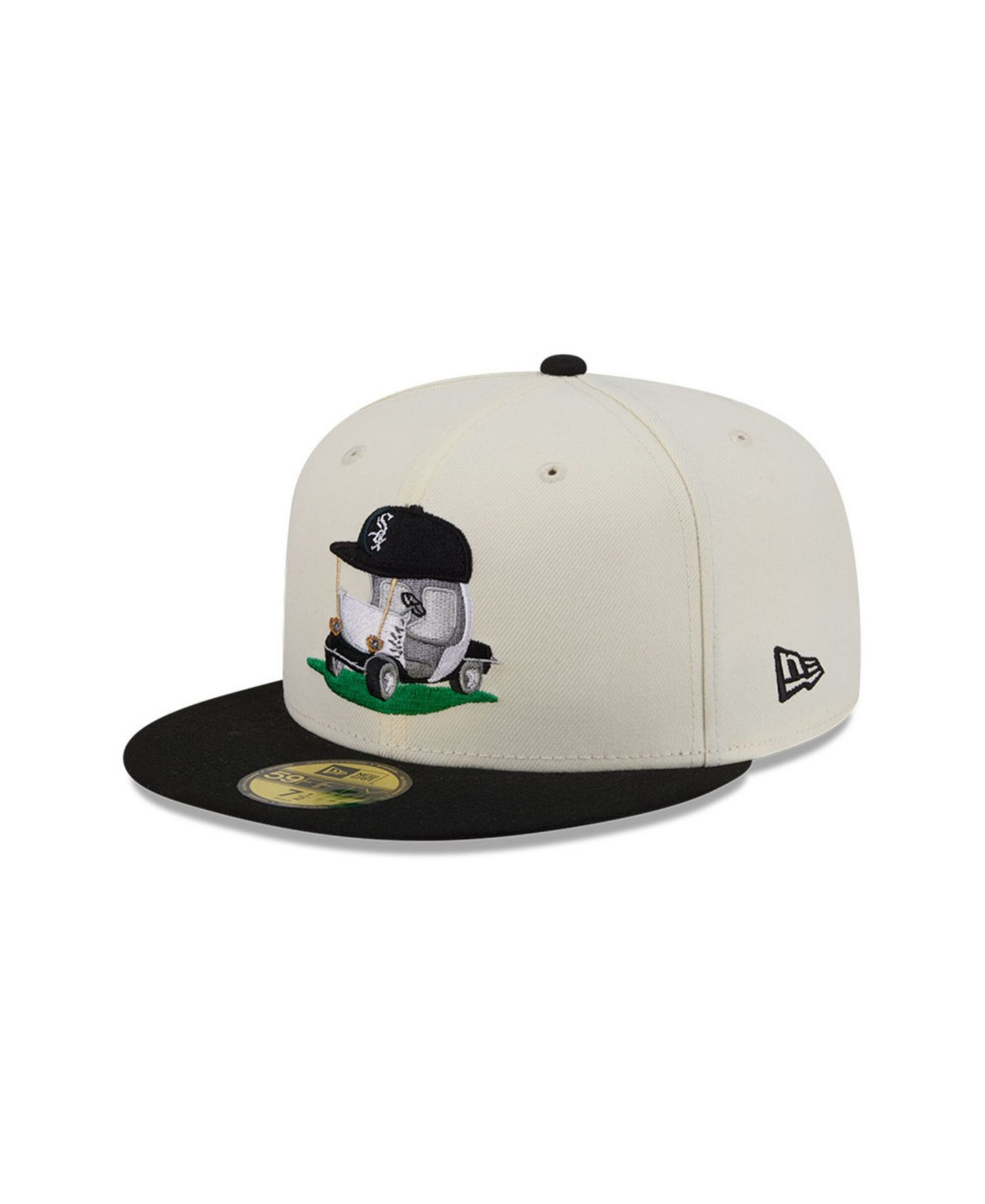 Men's Cream/Black Chicago White Sox Bullpen Cart 59FIFTY Fitted Hat