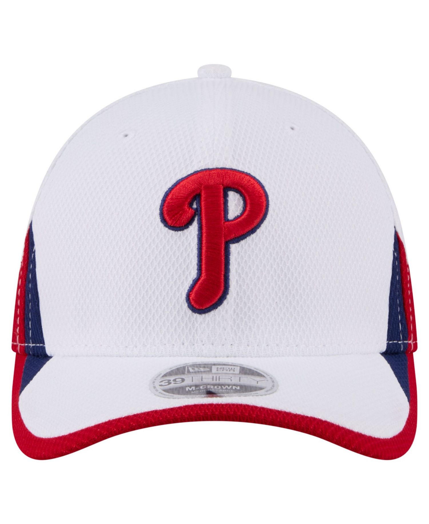 Men's White Philadelphia Phillies Cut n Sew 39THIRTY Flex Hat