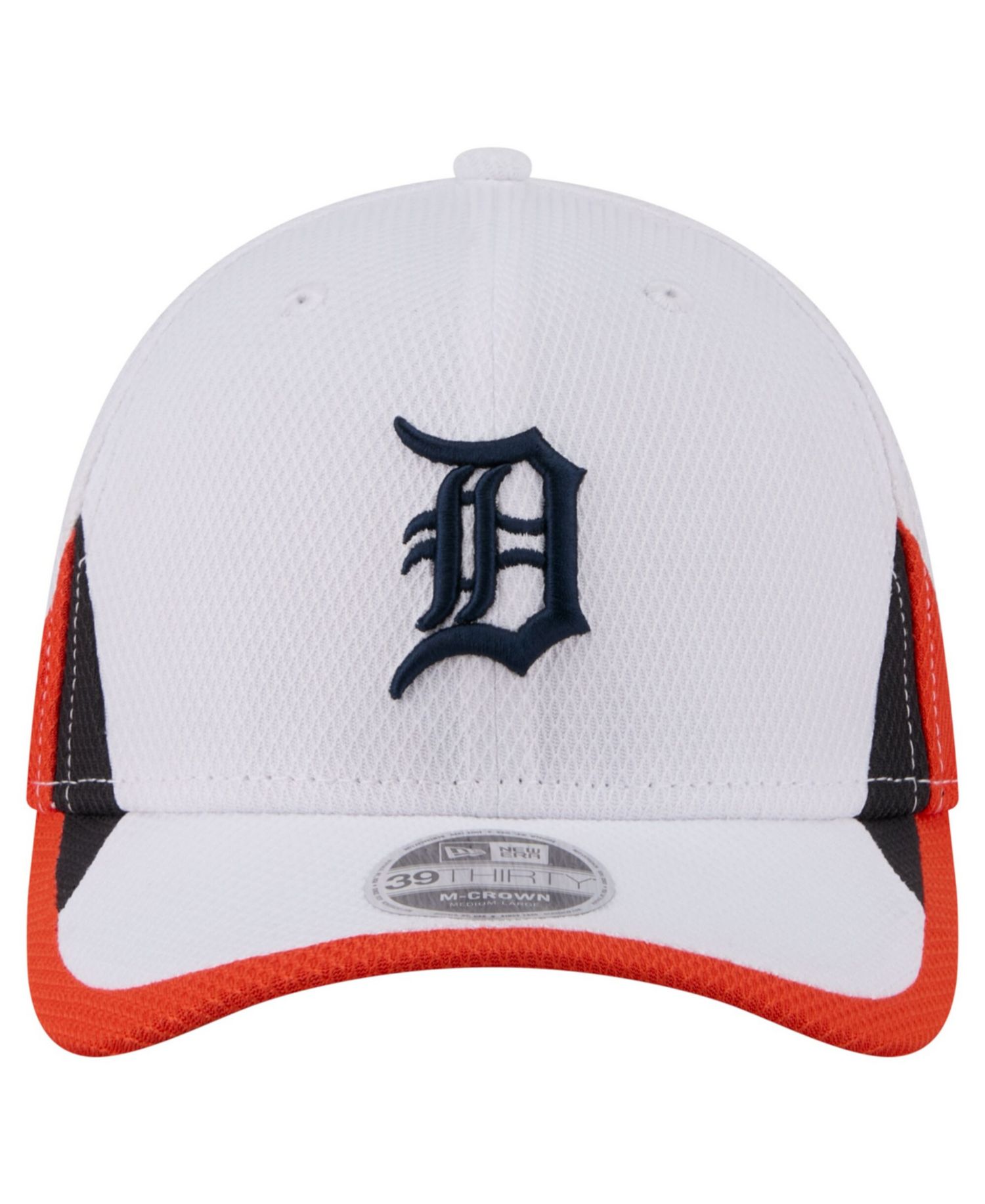 Men's White Detroit Tigers Cut n Sew 39THIRTY Flex Hat