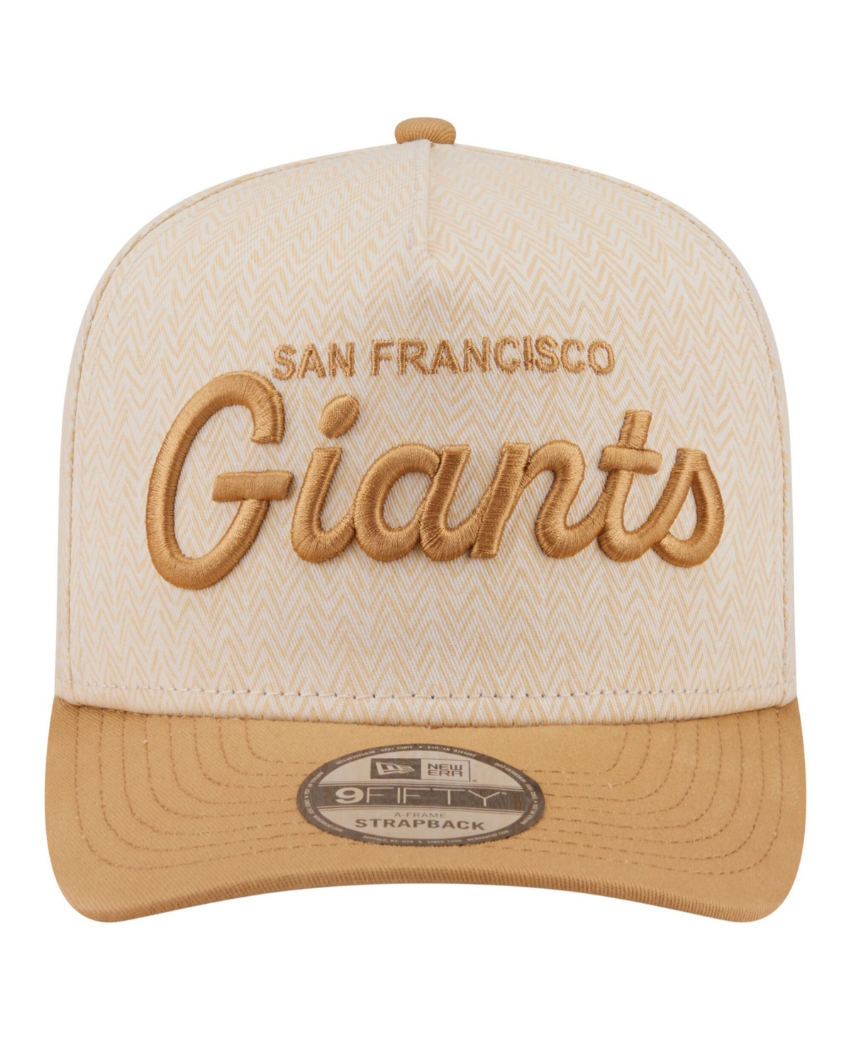 New Era Men's Cream San Francisco Giants Herringbone 9FIFTY A-Frame Snapback Hat