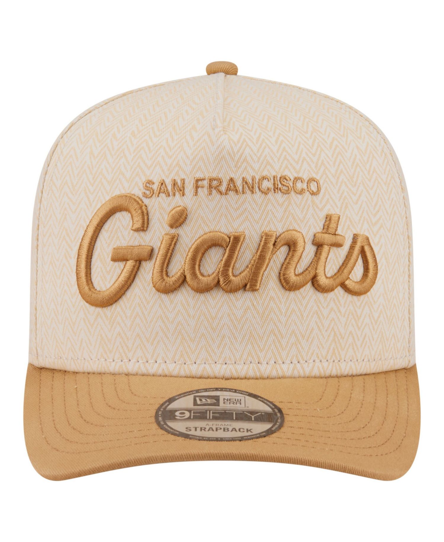 Men's Cream San Francisco Giants Herringbone 9FIFTY A-Frame Snapback Hat