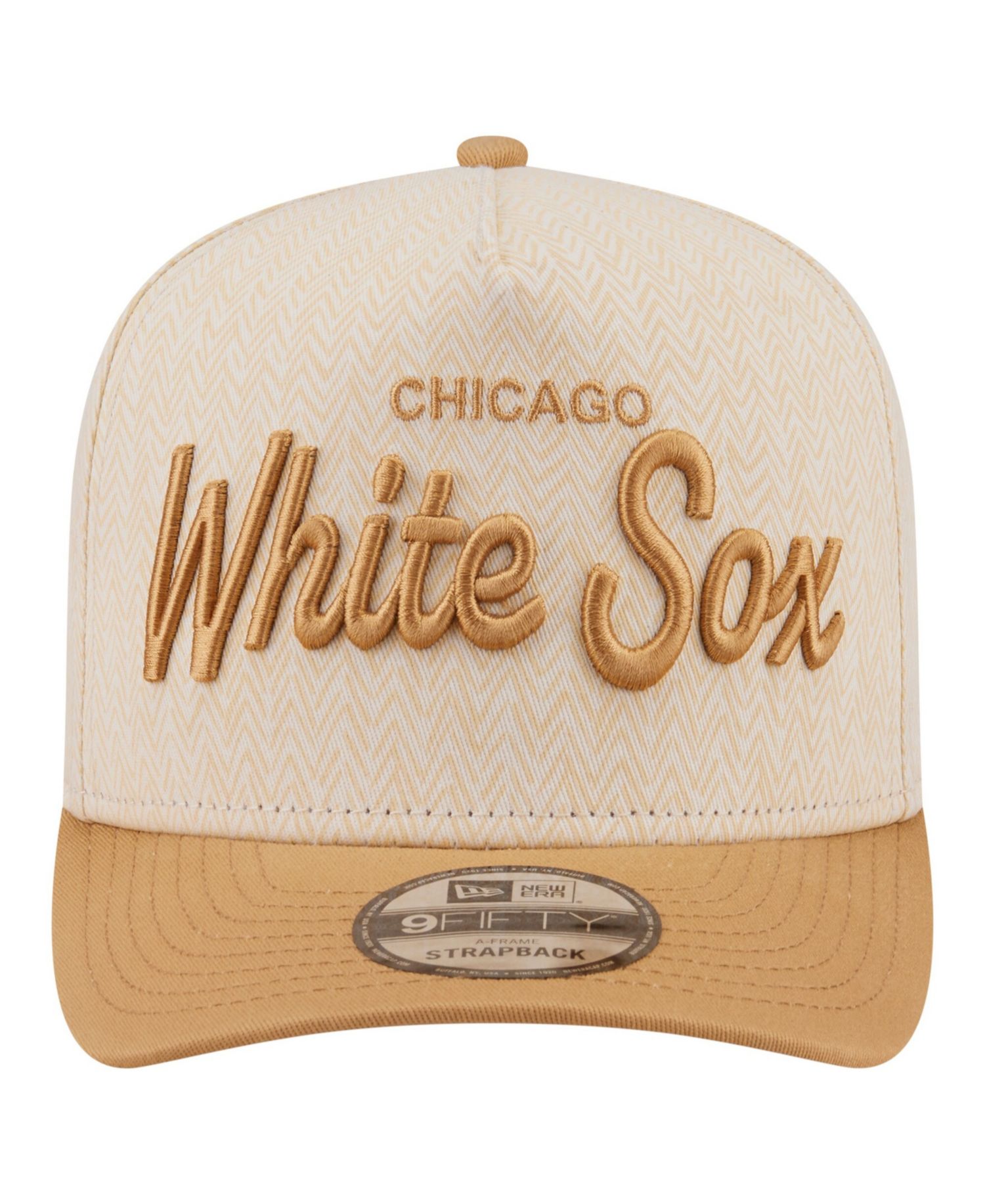 Men's Cream Chicago White Sox Herringbone 9FIFTY A-Frame Snapback Hat
