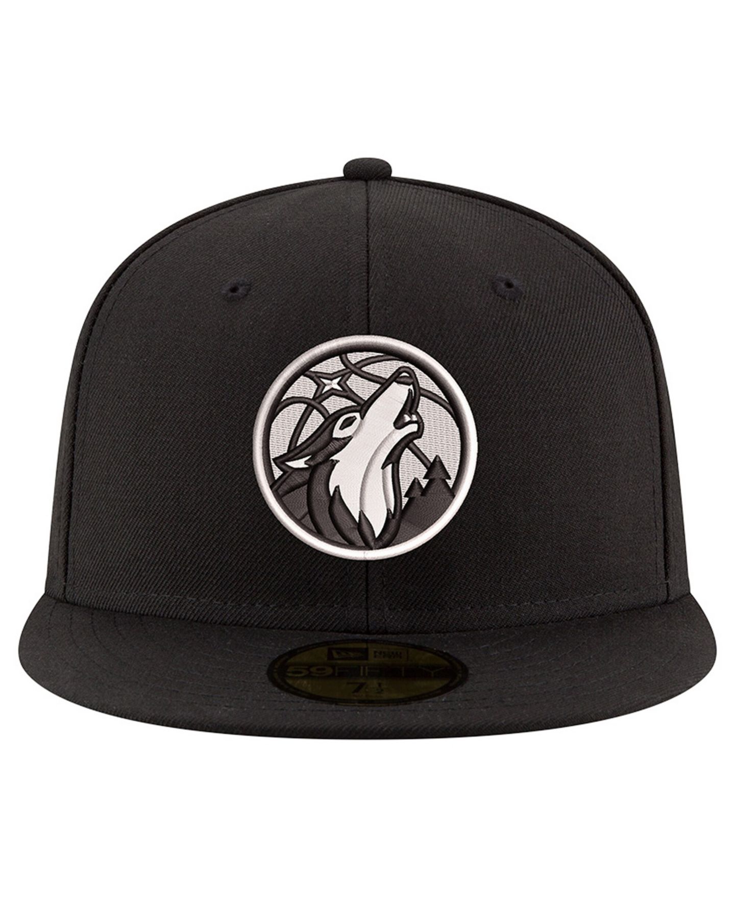 Мужская кепка New Era Black/White Minnesota Timberwolves 59FIFTY Fitted Hat — фото 2