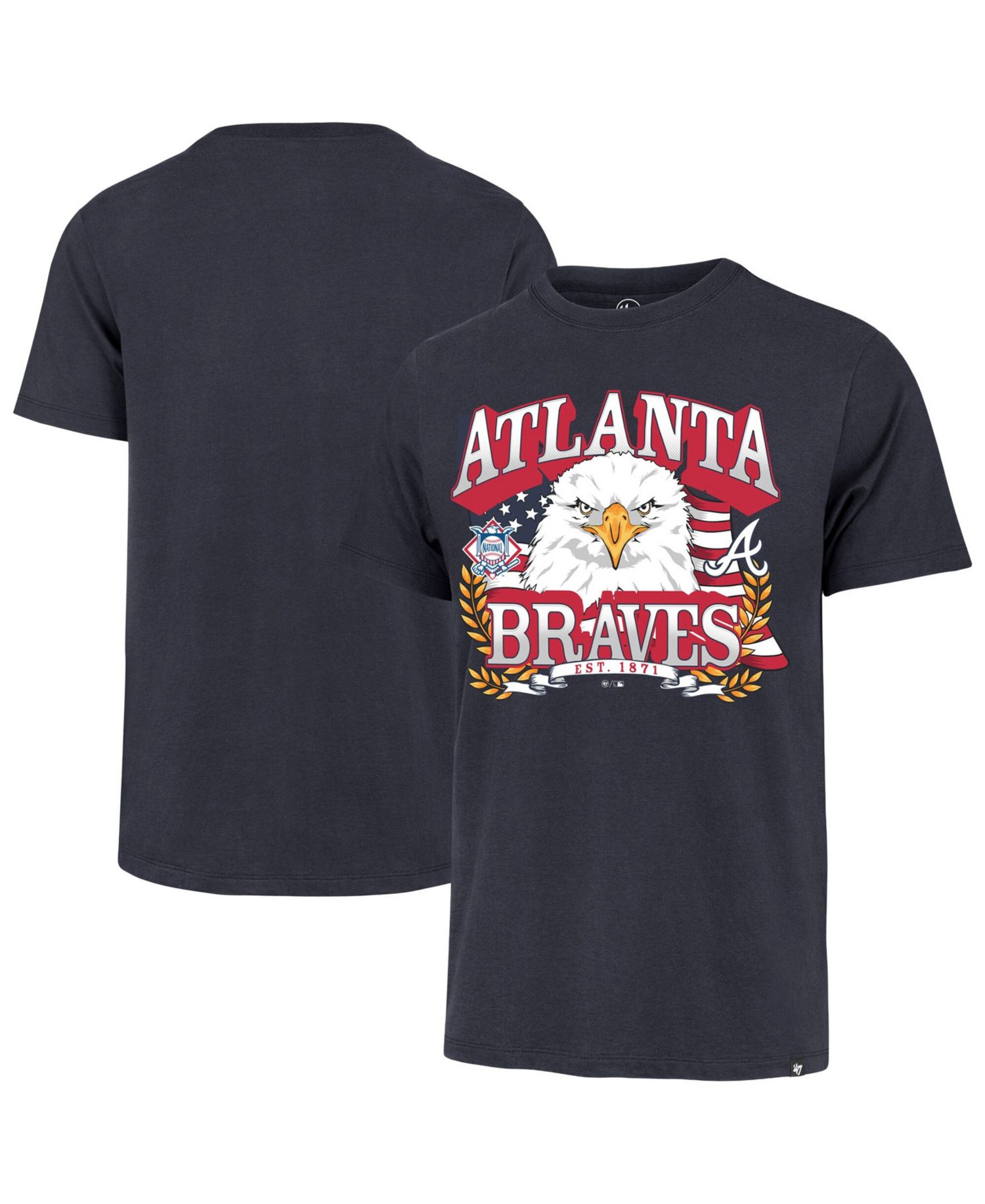 Men's Navy Atlanta Braves Americana Eagle T-Shirt