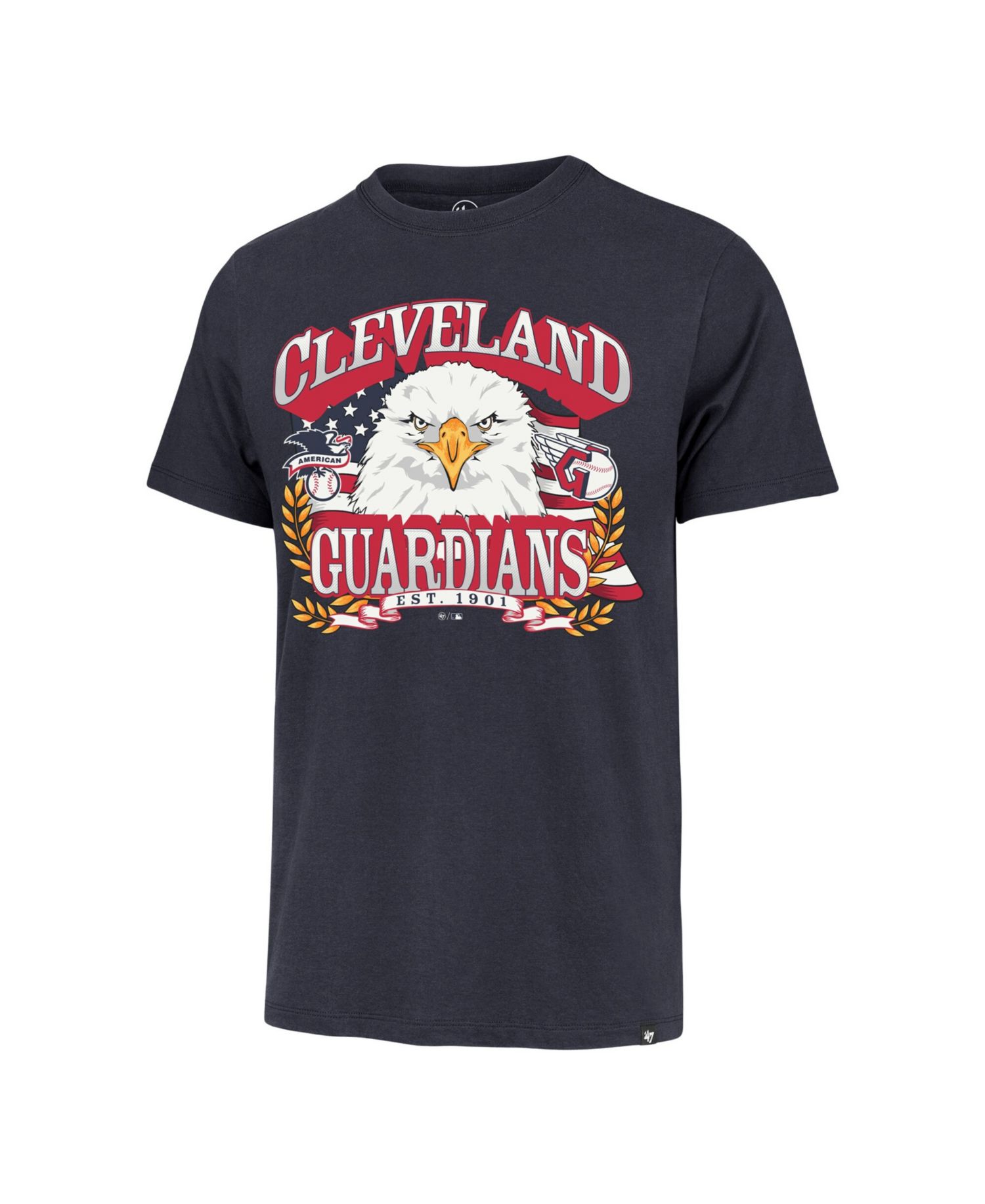 Men's Navy Cleveland Guardians Americana Eagle T-Shirt
