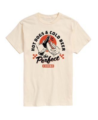 Men's Instant Message Hot Dogs and Cold Beer Graphic T-Shirt