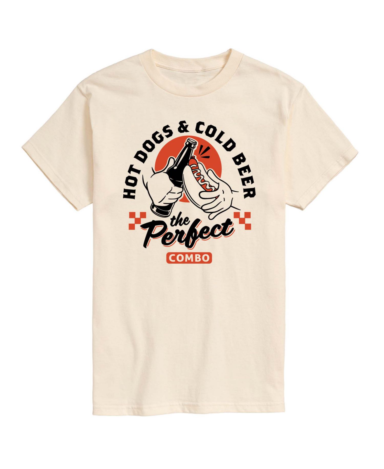 Men's Instant Message Hot Dogs and Cold Beer Graphic T-Shirt