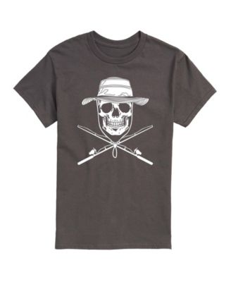 Men's Instant Message Fisherman Skull Crossed Rods Graphic T-Shirt