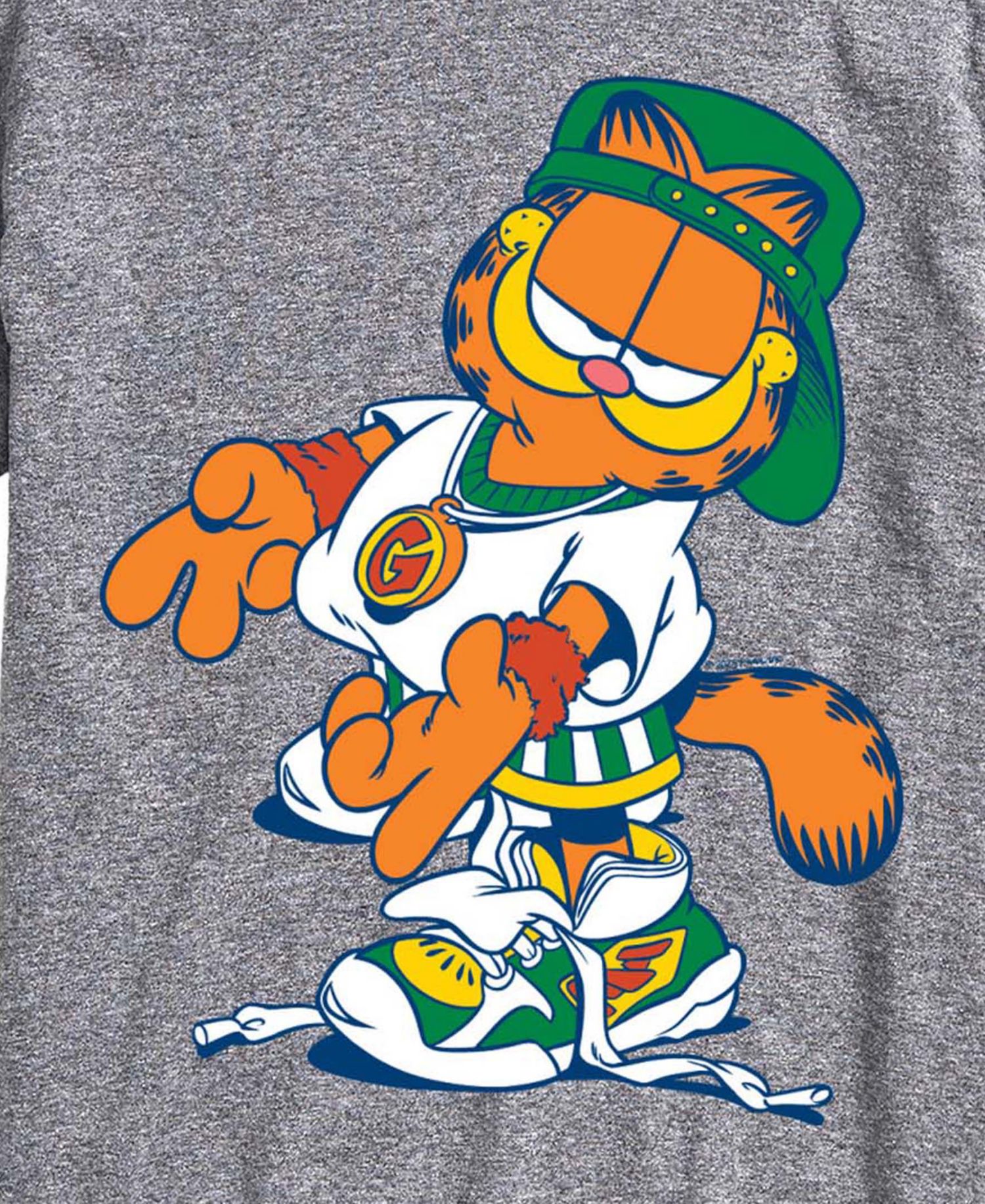 Men's Garfield Streetwear Peace Sign Graphic T-Shirt