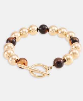 Tortoise-Look Beaded Flex Bracelet