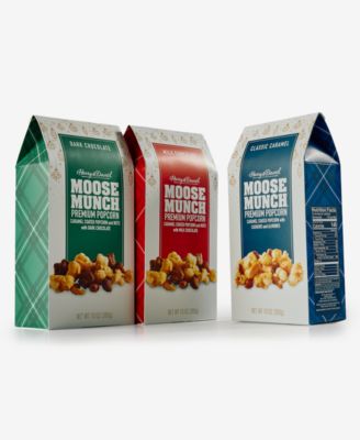 Dark Chocolate, Milk Chocolate and Caramel Moose Munch Gable Boxes, 3 Pack