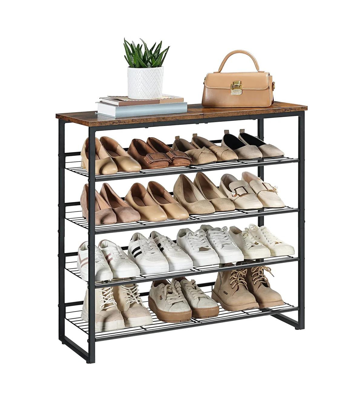 Slickblue Entryway 5-Tier Adjustable Shoe Rack Holds 16-20 Pairs
