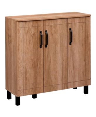Modern Oak Shoe Rack Cabinet Freestanding Storage Organizer