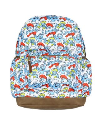 Backpack Papa Smurfette Brainy Smurf All Over Print School Book Bag