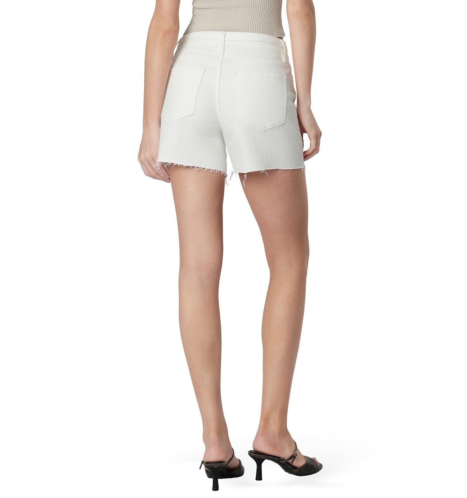 Women's High Rise Utility Pocket Waist Tie Midi Denim Shorts