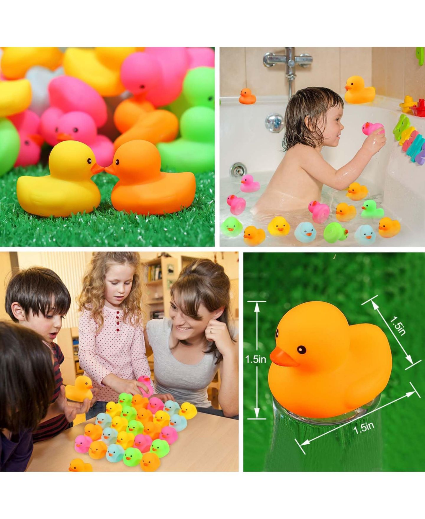 Детские игрушки GNUADZ Rubber Ducks Bulk Party Favors Bath Toys, цвет: Разноцветный, вариант 1 — фото 3