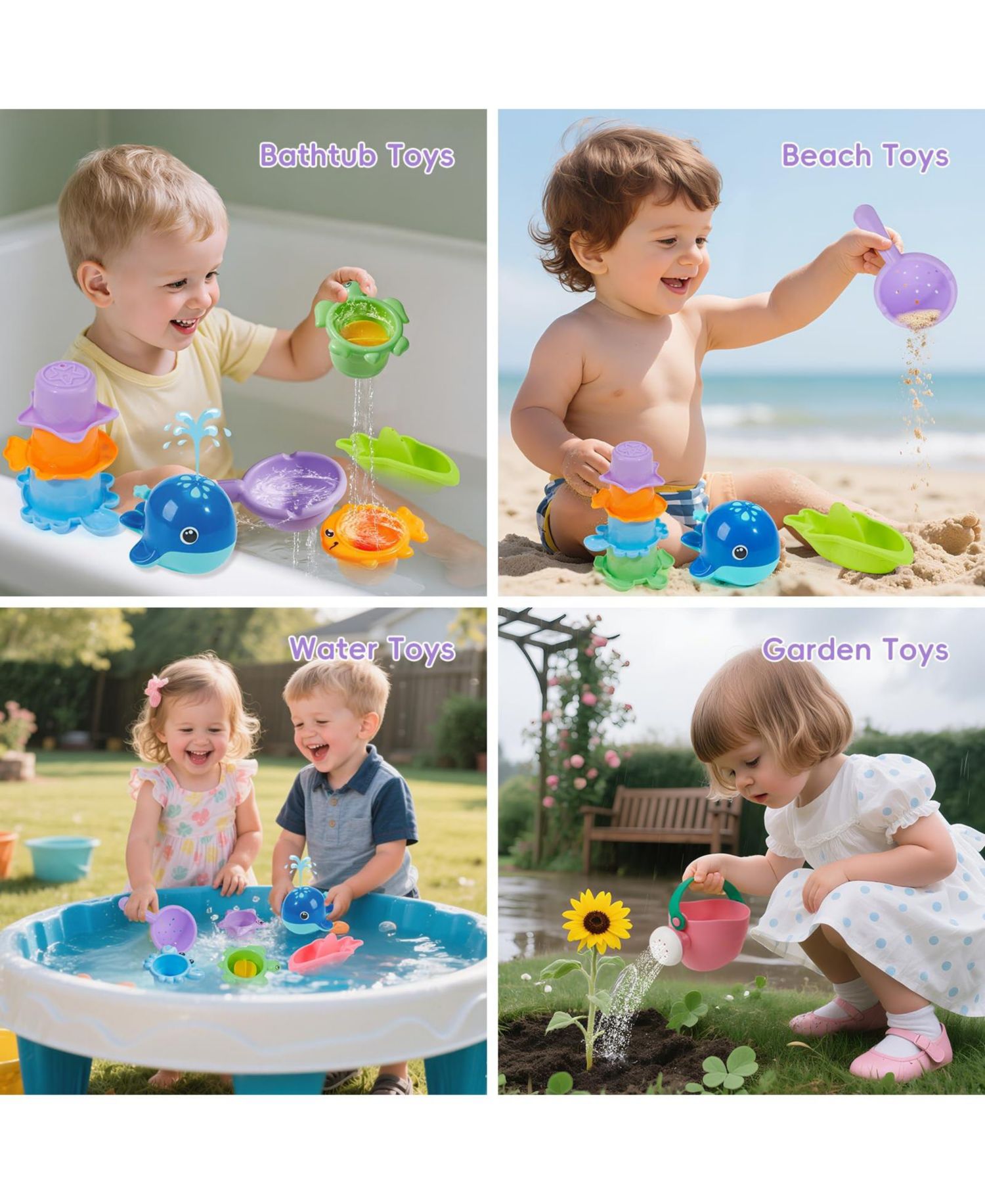 Mold-Free Floating 11-Piece Bath Toy Set