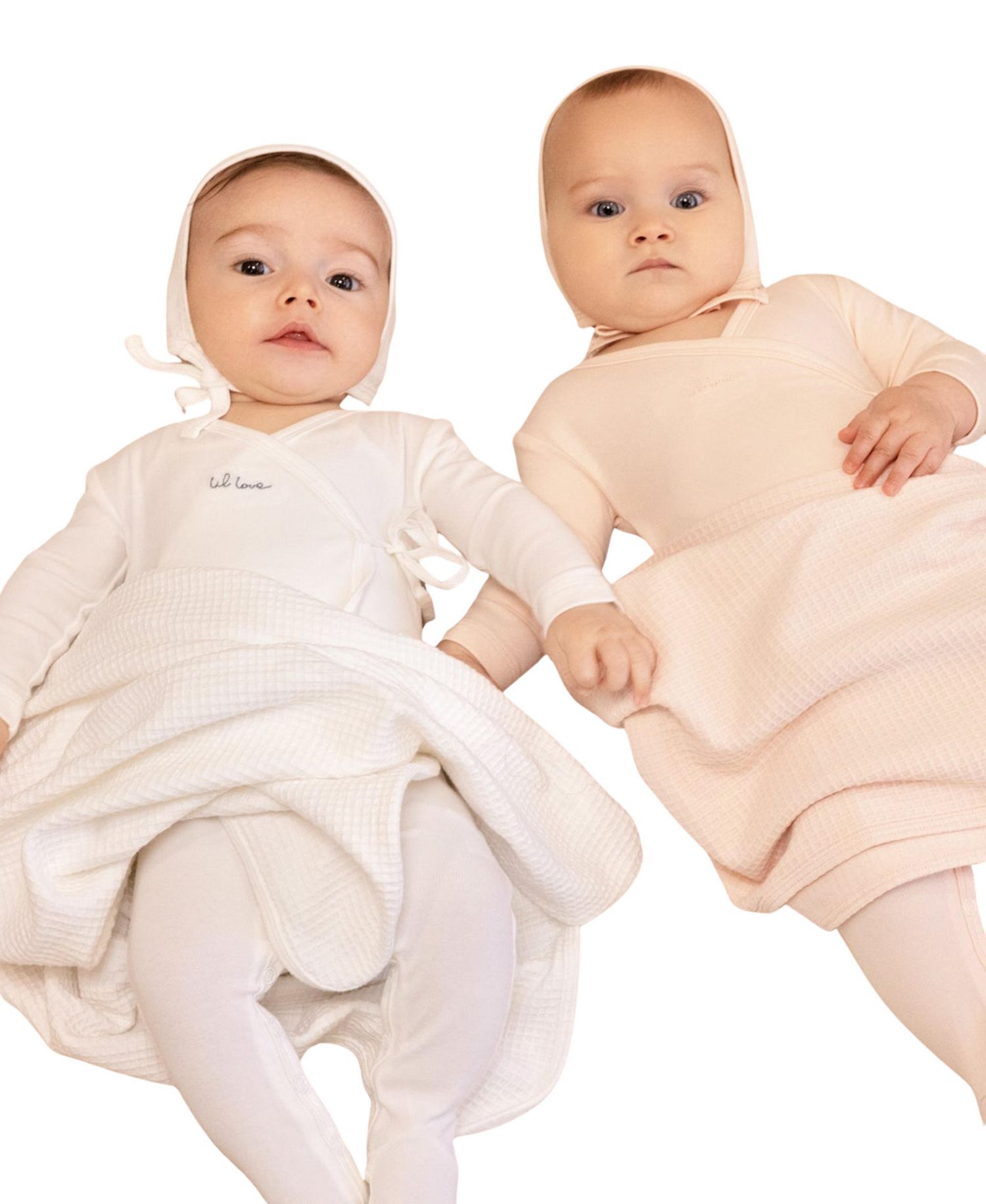 Baby ( 1M to 12M ) Lil Love Embroidered Wrap Footie and Bonnet