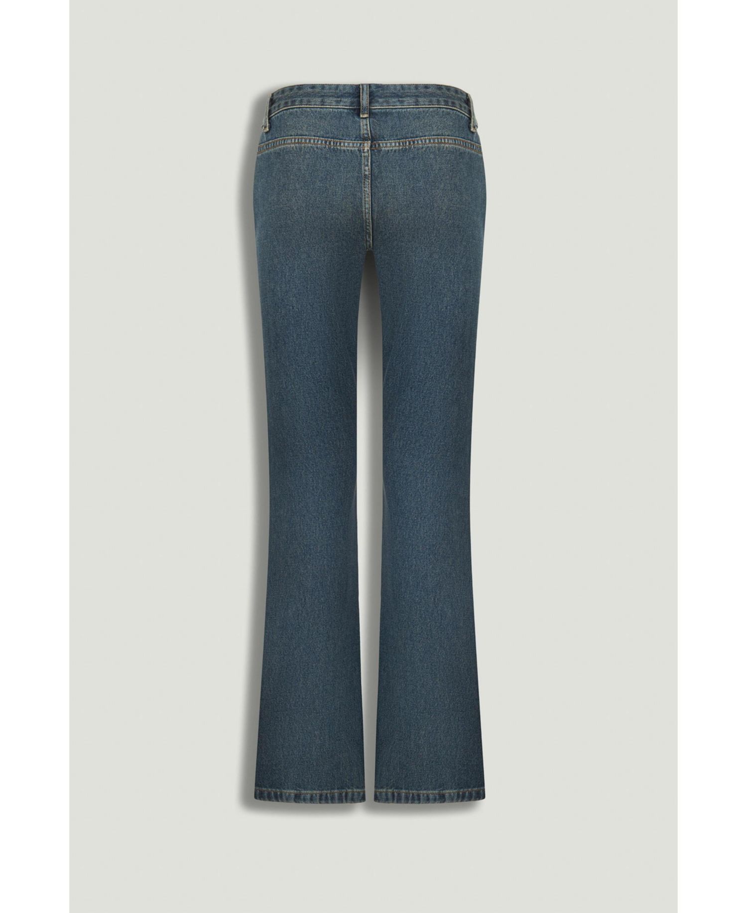 Women's Belted Denim Flare Trousers