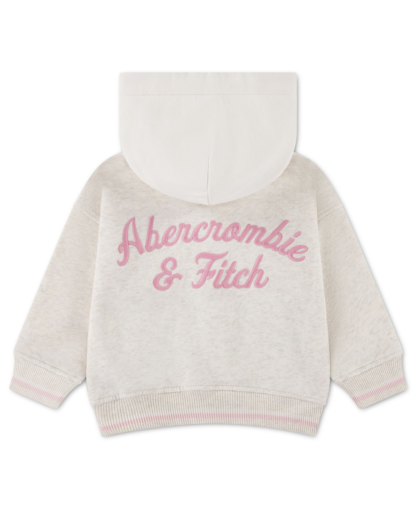 Куртка abercrombie kids Logo Varsity Fleece Bomber Jacket для девочек-малышей, цвет: Овсяный меланжевый — фото 2