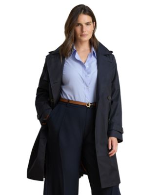 Plus Size Double Breasted Trench Coat, Created for Macy's