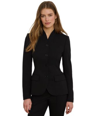 Women's Stretch Lightweight Curved Stand Collar Blazer