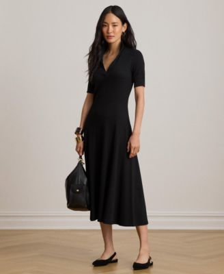 Women's Rib Knit Collared Dress thumbnail 7