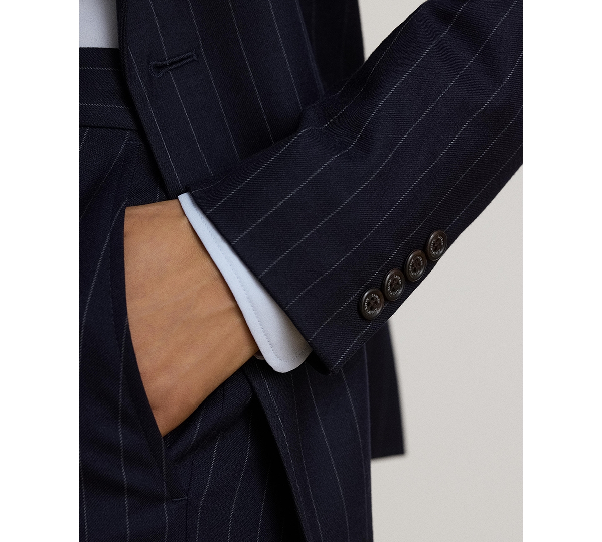 Lauren Ralph Women's Pinstripe Double-Breasted Twill Blazer