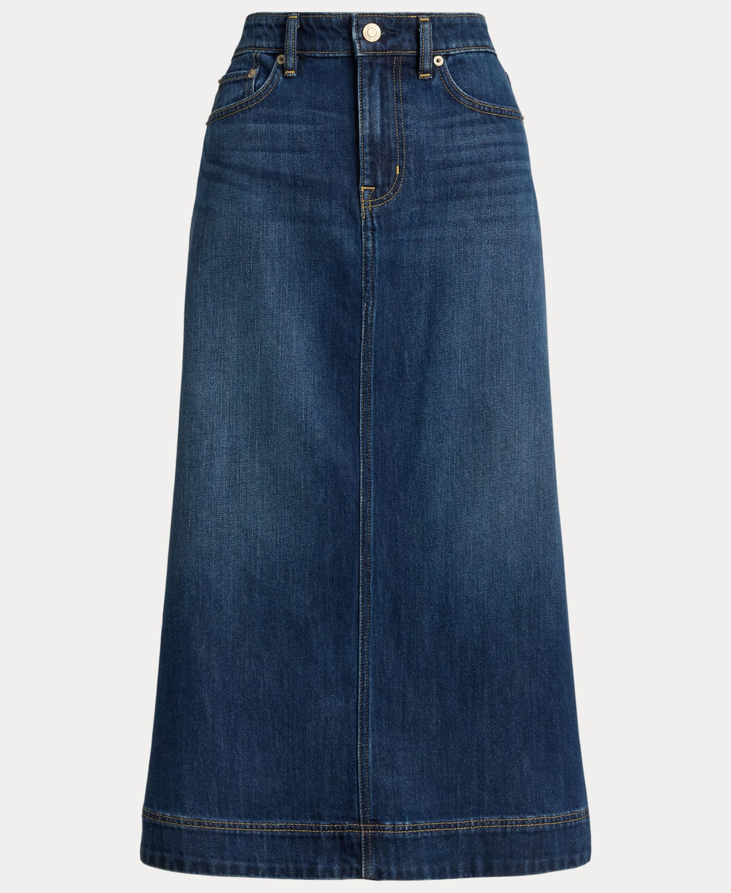 Women's A-Line High-Waisted Midi Denim Skirt