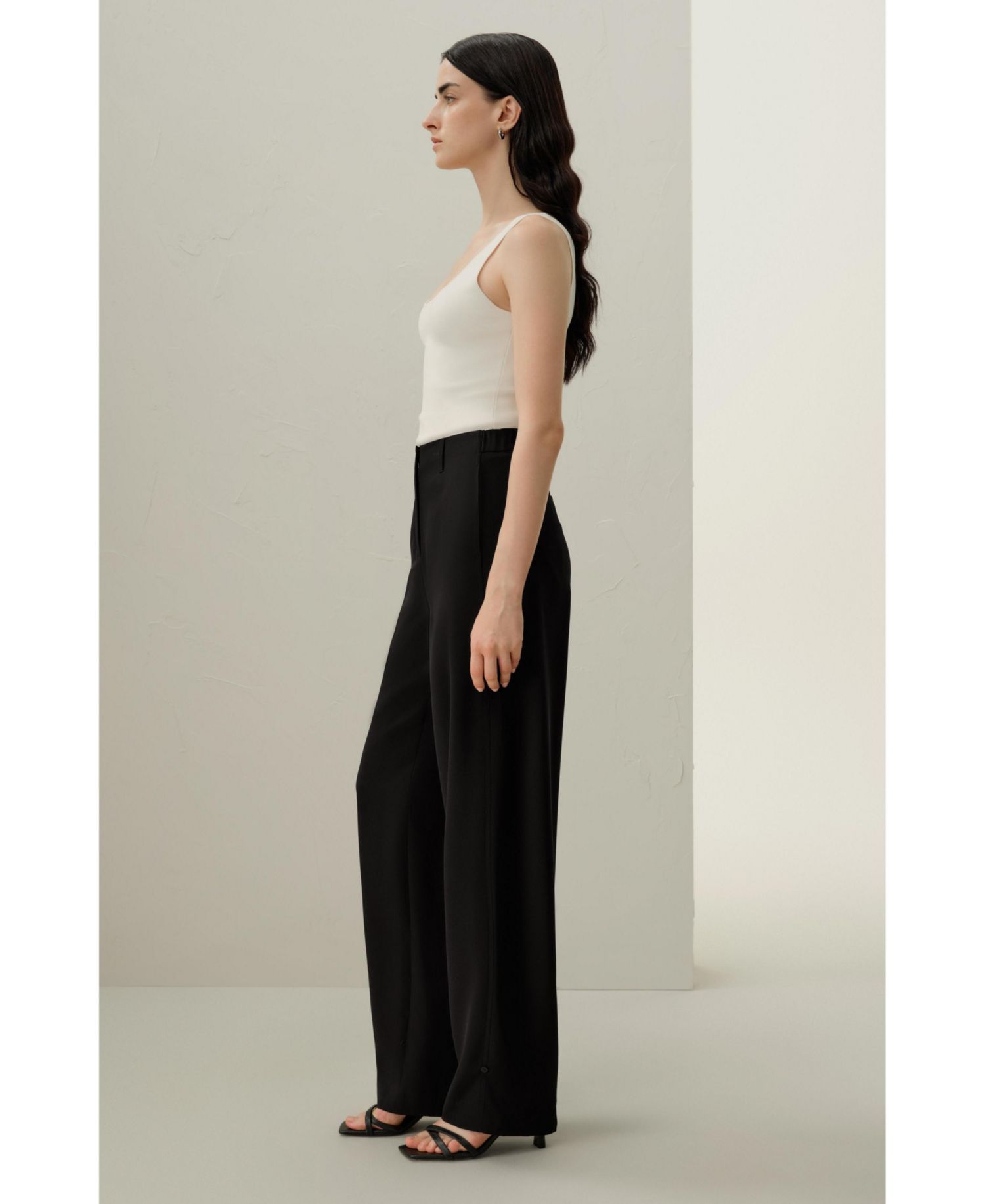 Women's Curved Seam Silk Crepe Pants