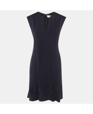 Women's Crepe Flounced Sleeveless Dress
