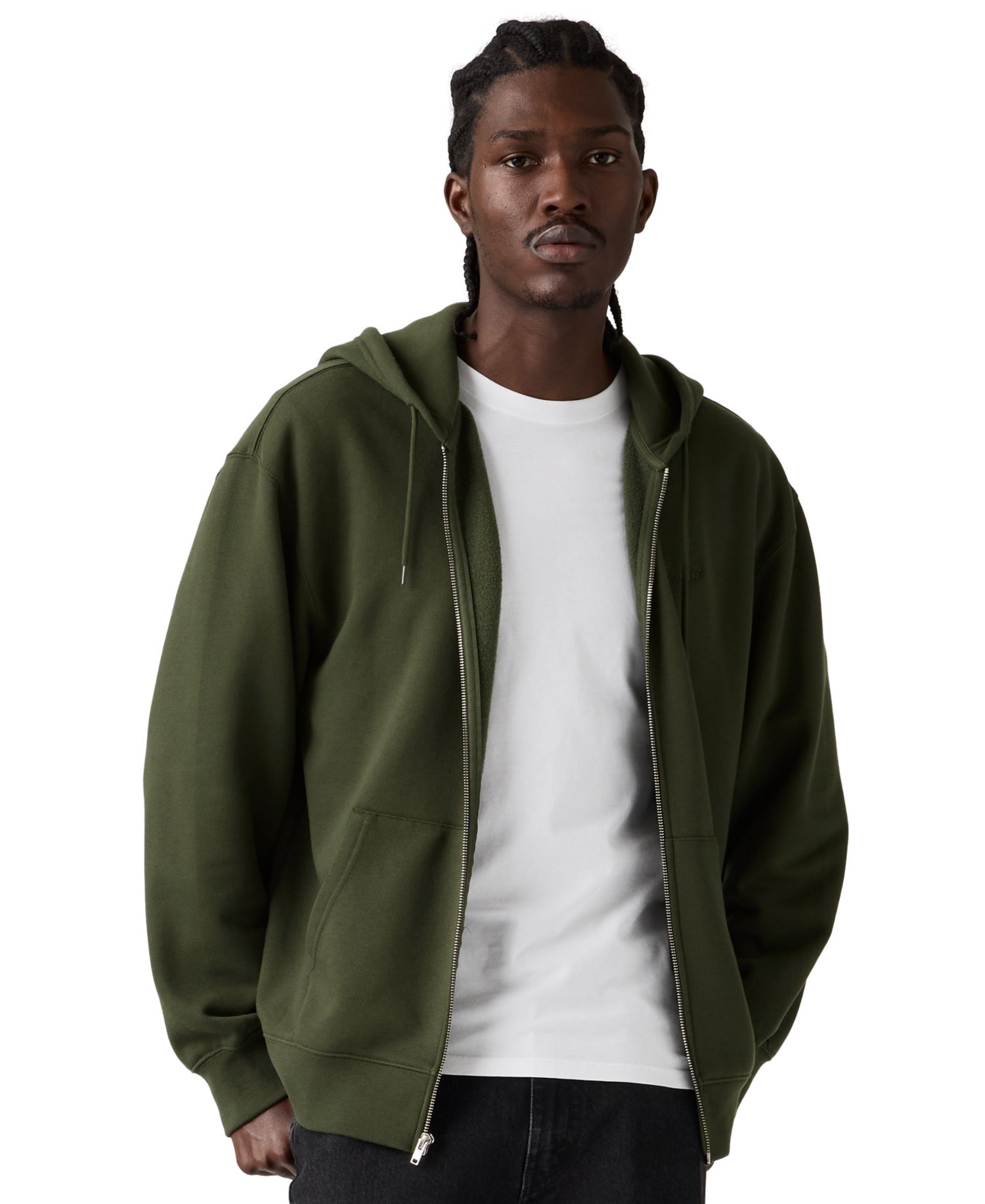 Men's Fleece Relaxed-Fit Zip-Up Hoodie