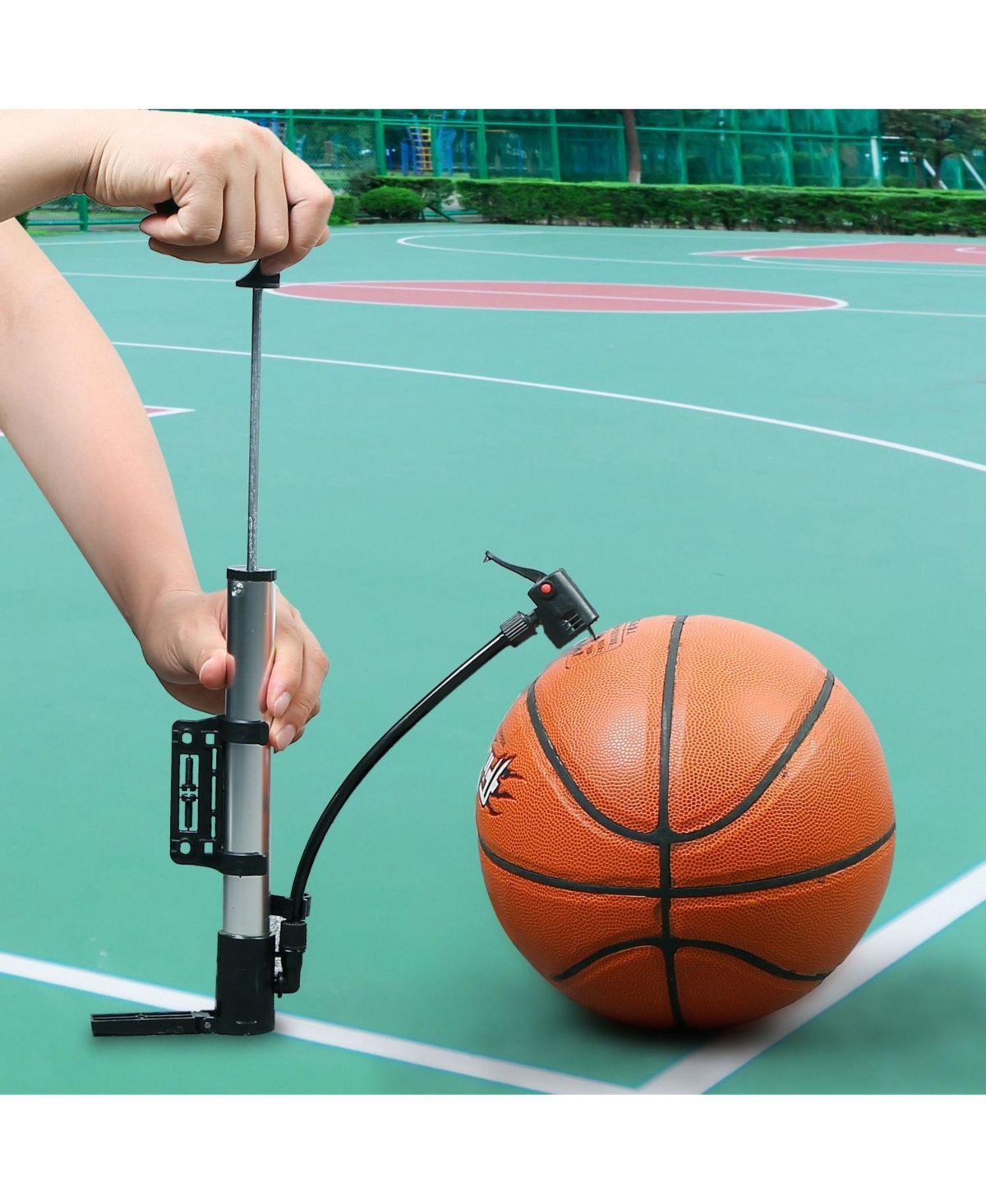 Zeny Mini Bike Pump Portable Bicycle Tire Inflator Ball Air Pump with Mount Frame For Mountain Road Bike - Black