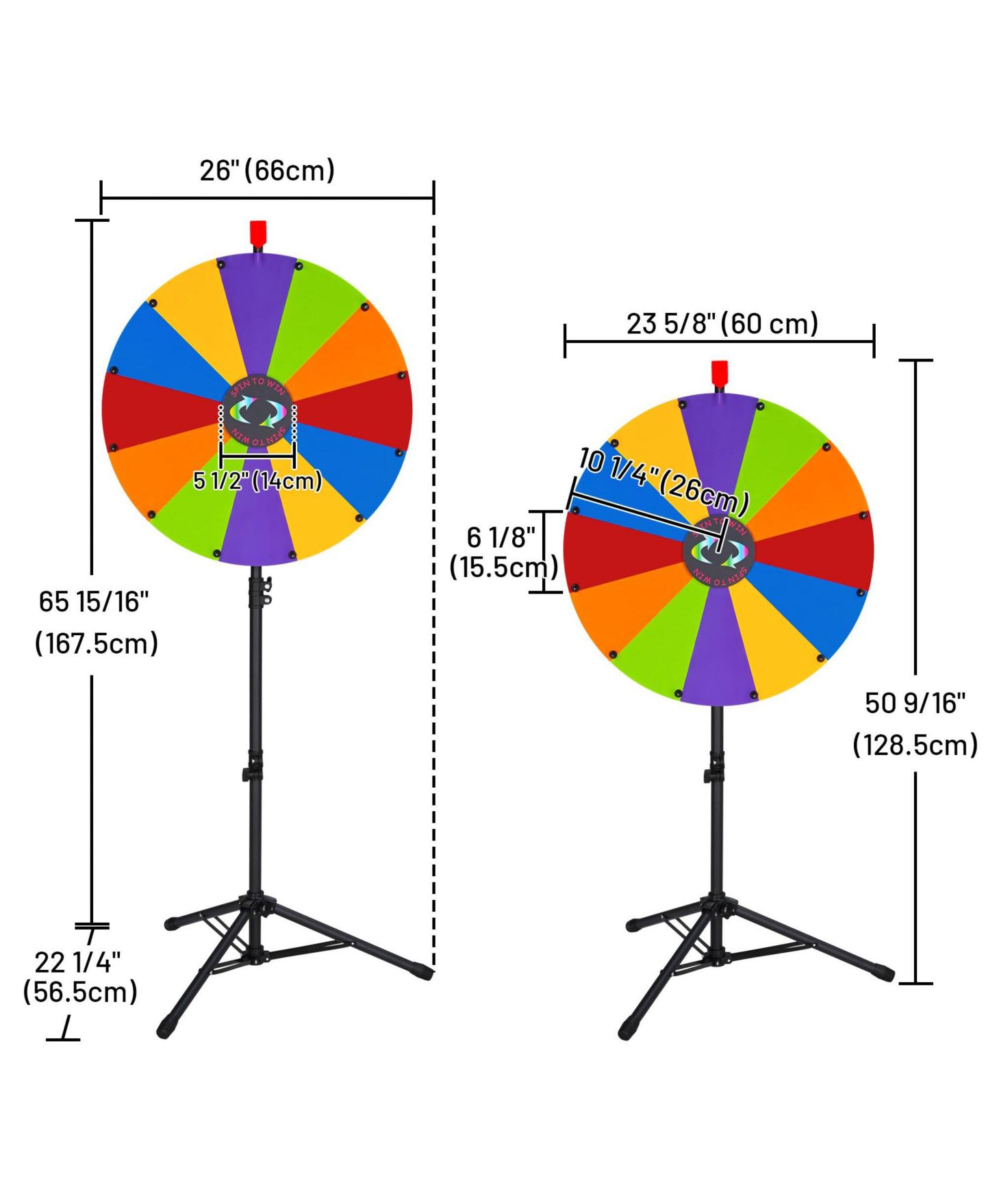 Детские игрушки WinSpin 24" DIY Modular Prize Wheel 12 Slots with Floor Stand Height Adjustable for Carnival Spinner Game Events School, цвет: Natrual — фото 8
