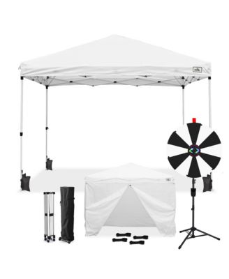 Modular Prize Wheel and 10x10ft Pop Up Canopy 4 Sidewalls 12 Backup Panels
